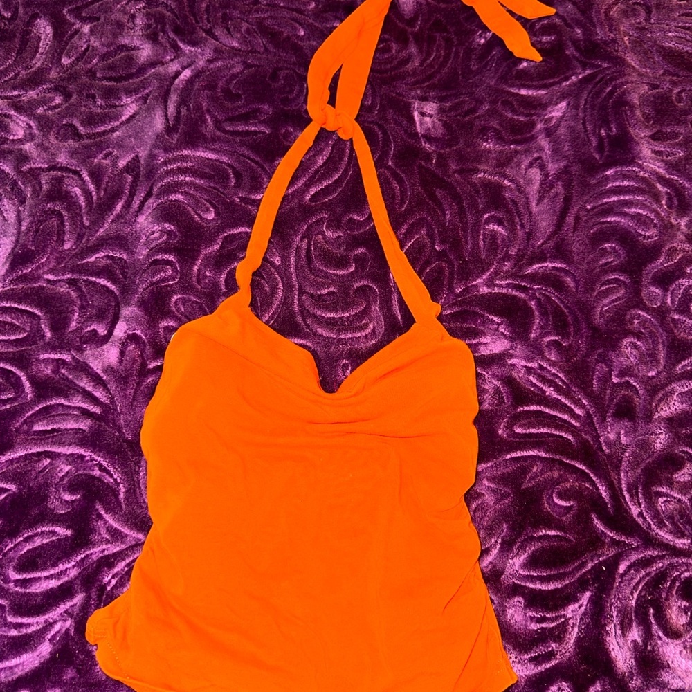 Orange Halter Neck Top